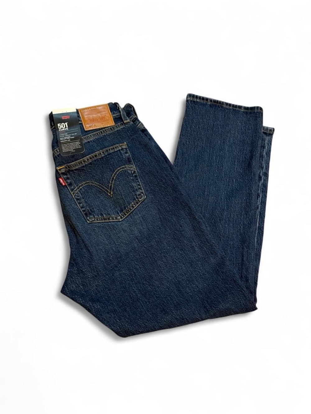 Levi's 501 Curve Dark Wash Blue Straight Leg Jeans